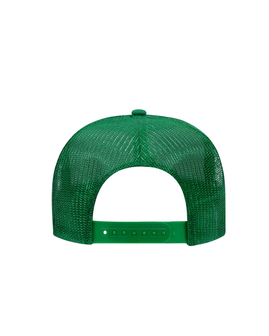 Green mesh cap on a white background