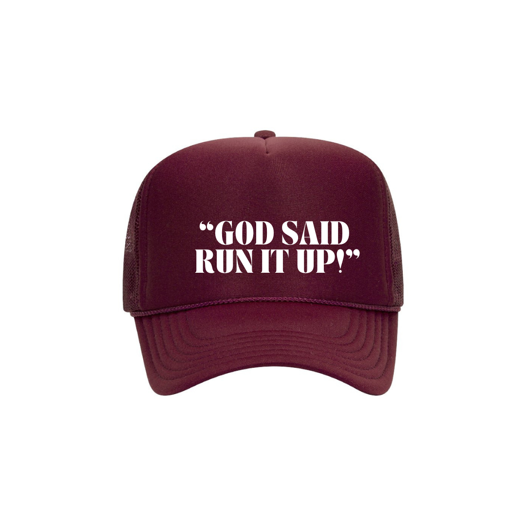 Maroon trucker hat