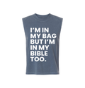 I'm in my bag but i'm in my bible too faded navy mid length tshirt 